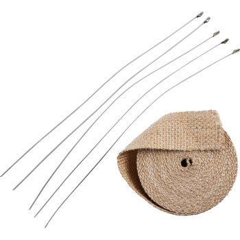 DRAG SPECIALTIES Exhaust Heat Wrap Kit with Ties - Tan - 1" x 25'