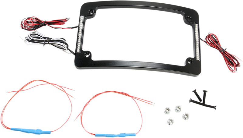 CUSTOM DYNAMICS Tri-Radius License Plate Frame w Flushmount LEDs - Black