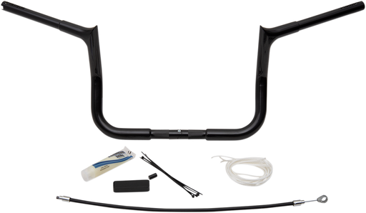 FAT BAGGERS INC. 1-1/4" EZ Install Pointed Top Handlebar Kit - 10" - Black 909110-B
