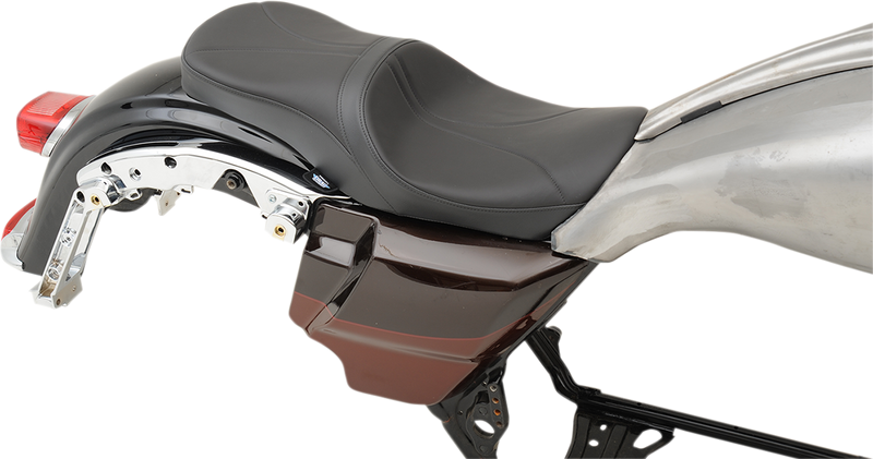 DRAG SPECIALTIES Touring Mild Stitched Low Profile Seat - w/ Yaffe 6 gallon custom fuel tank - Black - Touring '08-'23