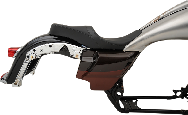 DRAG SPECIALTIES Low Profile Mild Stitched Seat - w/ Yaffe Razorback Fuel Tank - Black - Touring '10-'23