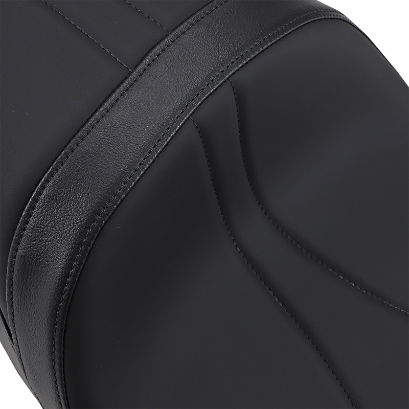 DRAG SPECIALTIES Low Profile Mild Stitched Seat - w/ Yaffe Razorback Fuel Tank - Black - Touring '10-'23