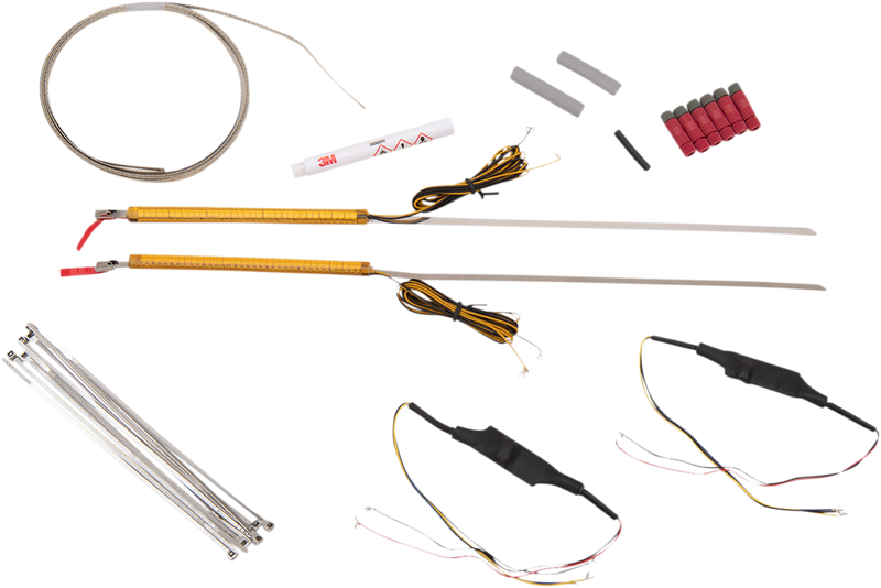 CUSTOM DYNAMICS TruWRAPZ® 360 Degree LED Fork Lights - 39 mm - Amber Lens