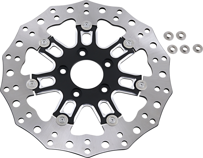 ARLEN NESS Two-Piece Floating Front Brake Rotor - 7 Valve - 11.8" - Black