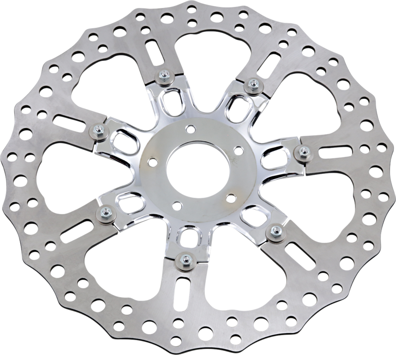 ARLEN NESS Two-Piece Floating Front Brake Rotor - 7 Valve - 14" - Chrome