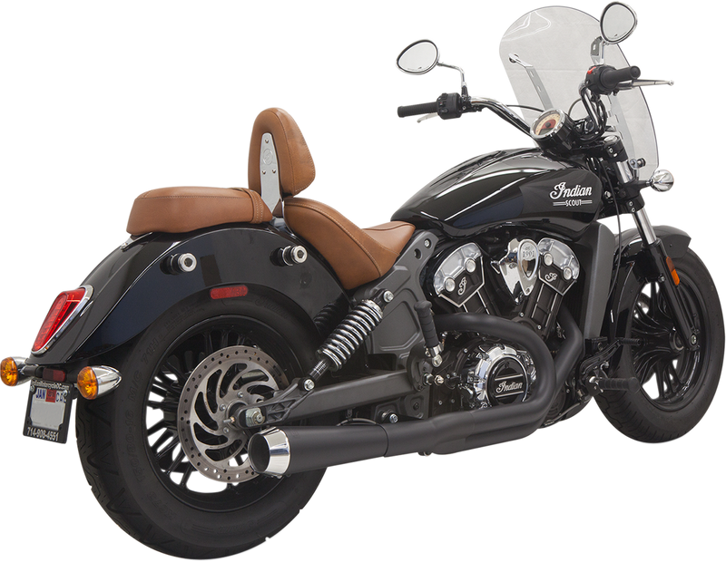 BASSANI XHAUST 2:1 Exhaust - Black - Short - '15-'24 SCOUT MODELS