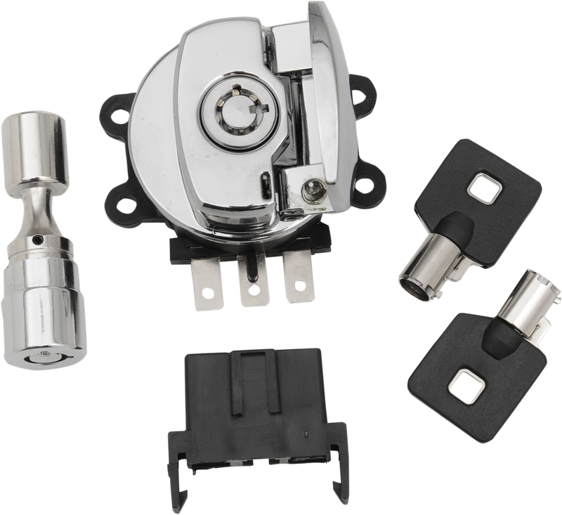 DRAG SPECIALTIES Replacement Side Hinge Ignition Switch with Fork Lock - Chrome