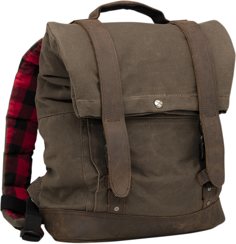 BURLY BRAND Roll Top Backpack - Dark Oak