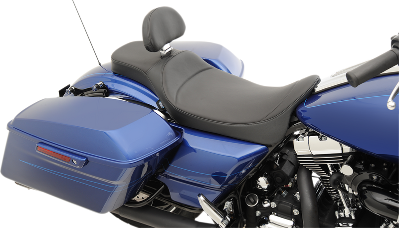 DRAG SPECIALTIES Extended Reach Predator Seat - Mild Stitched - Backrest Receptacle - FL '08-'24