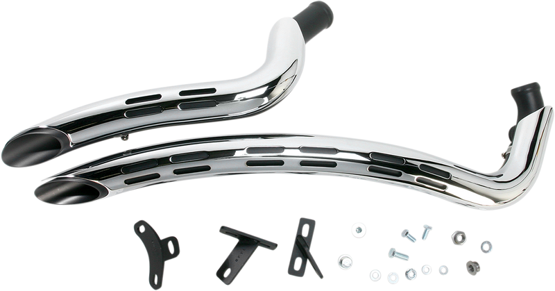 BASSANI XHAUST Sweeper Exhaust - Black/Chrome - 1986-2017 SOFTAIL/DYNA MODELS