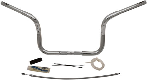 FAT BAGGERS INC. 1-1/4" EZ Install Round Top Handlebar Kit - 10" - Chrome 909410