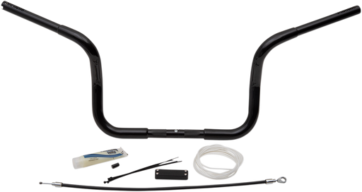 FAT BAGGERS INC. 1-1/4" EZ Install Round Top Handlebar Kit - 10" - Black 909410-B