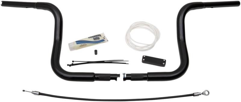 FAT BAGGERS INC. 1-1/4" EZ Install Round Top Handlebar Kit - 10" - Black 909410-B