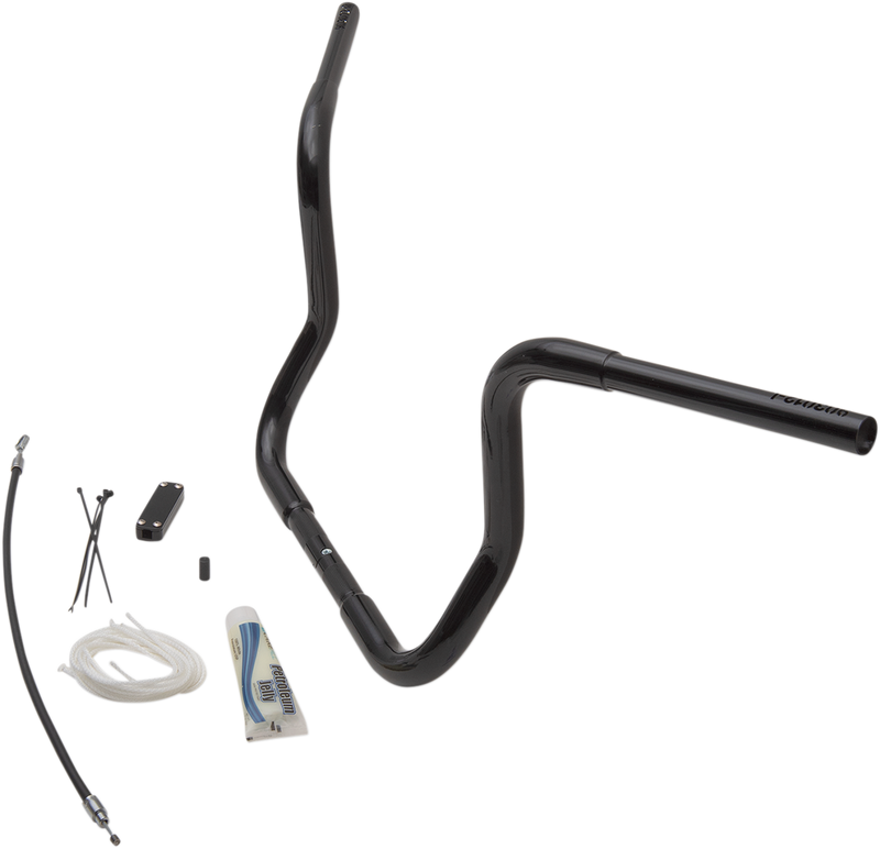 FAT BAGGERS INC. 1-1/4" EZ Install Round Top Handlebar Kit - 12" - Black 909412-B