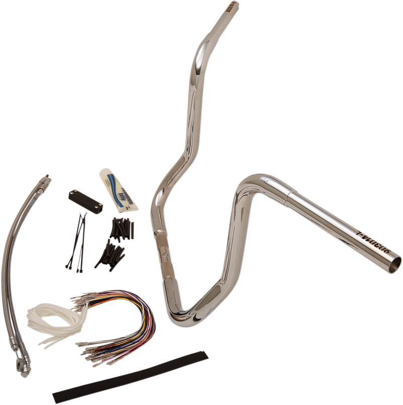 FAT BAGGERS INC. 1-1/4" EZ Install Round Top Handlebar Kit - 14" - Chrome 909414