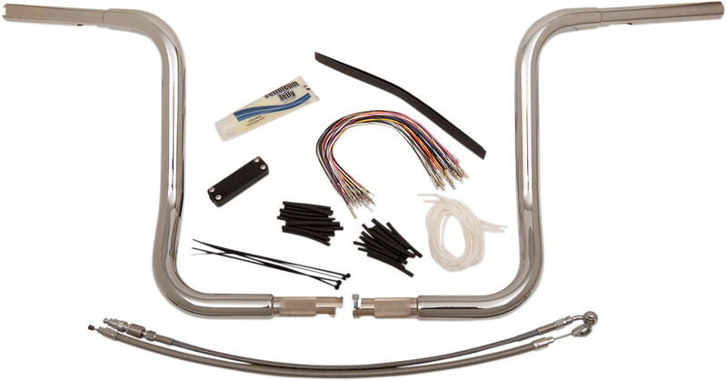 FAT BAGGERS INC. 1-1/4" EZ Install Round Top Handlebar Kit - 14" - Chrome 909414
