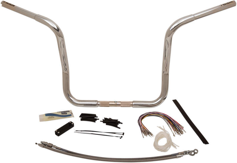 FAT BAGGERS INC. 1-1/4" EZ Install Round Top Handlebar Kit - 14" - Chrome 909414