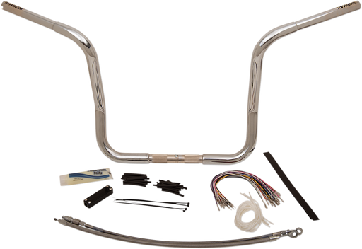 FAT BAGGERS INC. 1-1/4" EZ Install Round Top Handlebar Kit - 14" - Chrome 909414