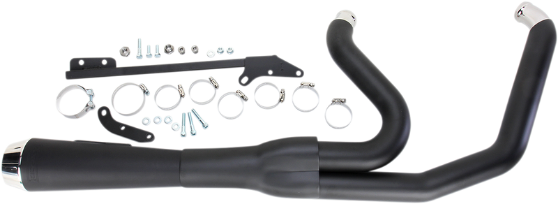 BASSANI XHAUST Road Rage Exhaust - Black - Short - '06-'17 FXD