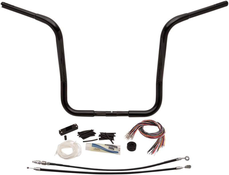 FAT BAGGERS INC. 1-1/4" EZ Install Round Top Handlebar Kit - 16" - Black 909416-B