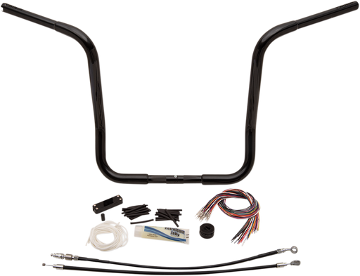 FAT BAGGERS INC. 1-1/4" EZ Install Round Top Handlebar Kit - 16" - Black 909416-B