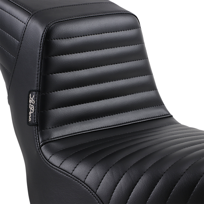 LE PERA Kickflip Seat - Pleated - Black - '18-'23 SOFTAIL MODELS