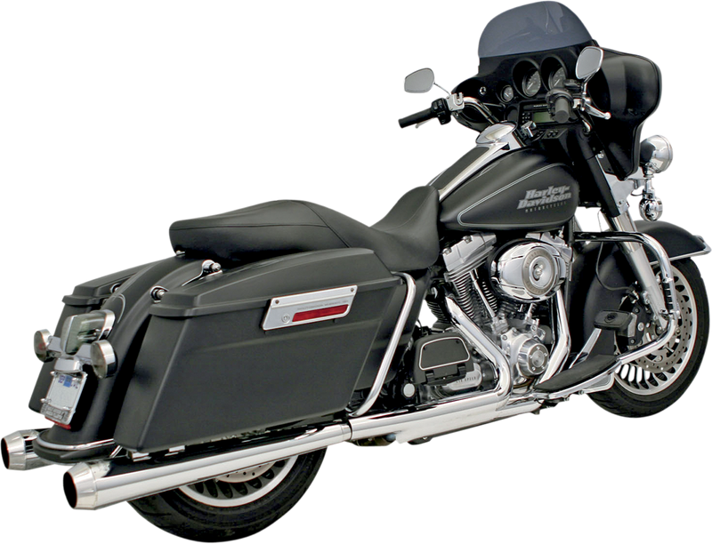 BASSANI XHAUST Megaphone Mufflers - Chr/Pol - Tapered - Performance Baffle - '95-'16 TOURING MODELS