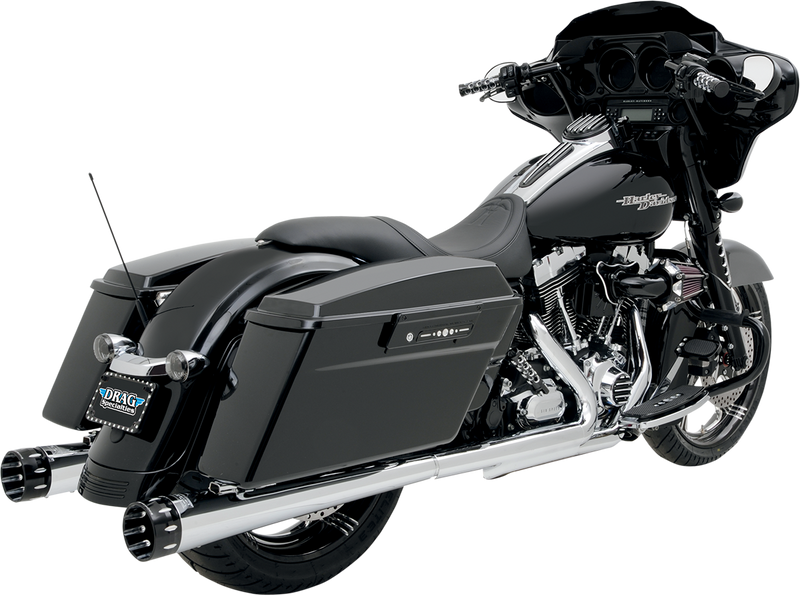 BASSANI XHAUST Megaphone Mufflers - Chr/Pol - Tapered - Performance Baffle - '95-'16 TOURING MODELS