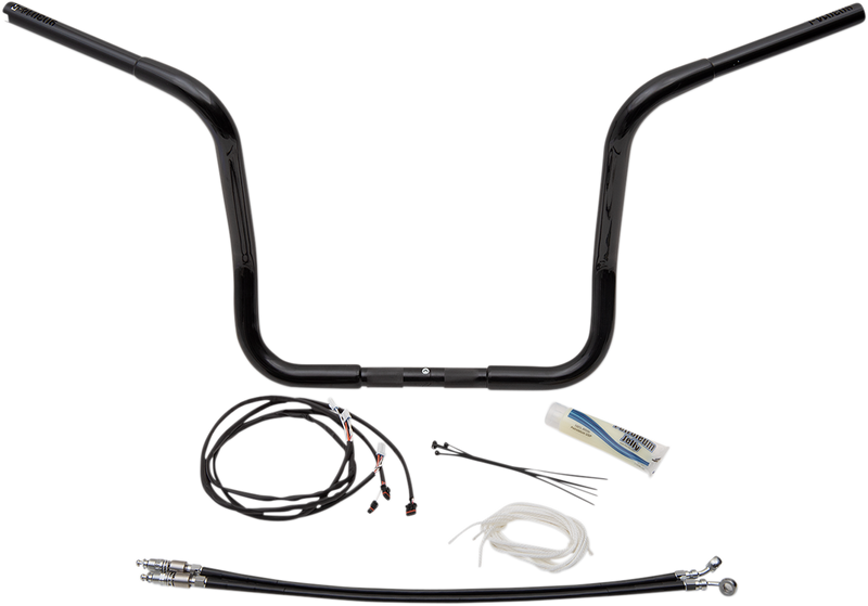 FAT BAGGERS INC. 1-1/4" EZ Install Round Top Handlebar Kit - 14" - Black 909514-B