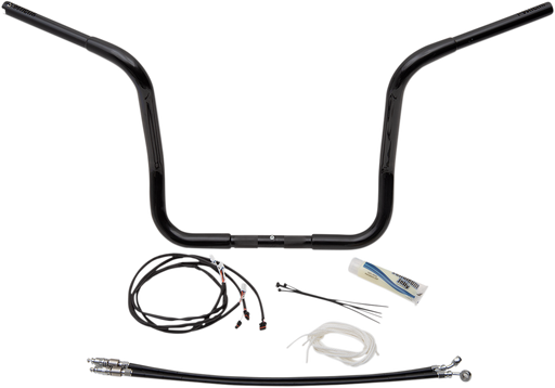 FAT BAGGERS INC. 1-1/4" EZ Install Round Top Handlebar Kit - 14" - Black 909514-B