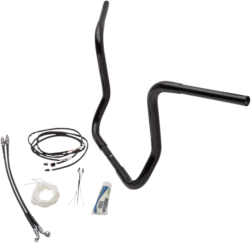 FAT BAGGERS INC. 1-1/4" EZ Install Round Top Handlebar Kit - 14" - Black 909514-B