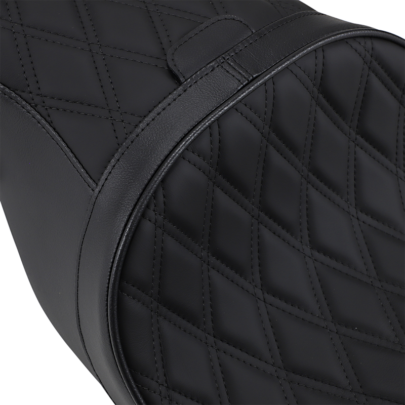 DRAG SPECIALTIES Low Profile Diamond Forward-Positioning Driver Backrest Compatible Seat - Black - Touring '08-'23