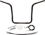 FAT BAGGERS INC. 1-1/4" EZ Install Round Top Handlebar Kit - 16" - Black 909516-B