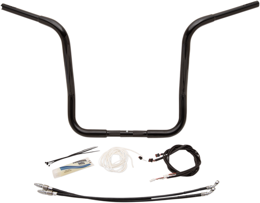 FAT BAGGERS INC. 1-1/4" EZ Install Round Top Handlebar Kit - 16" - Black 909516-B