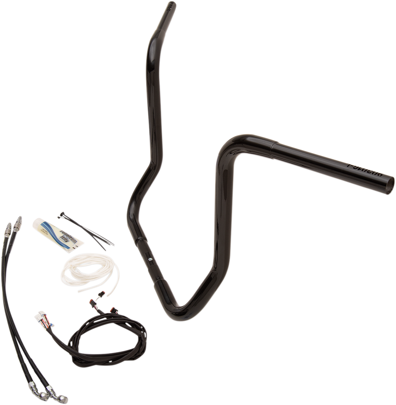 FAT BAGGERS INC. 1-1/4" EZ Install Round Top Handlebar Kit - 16" - Black 909516-B