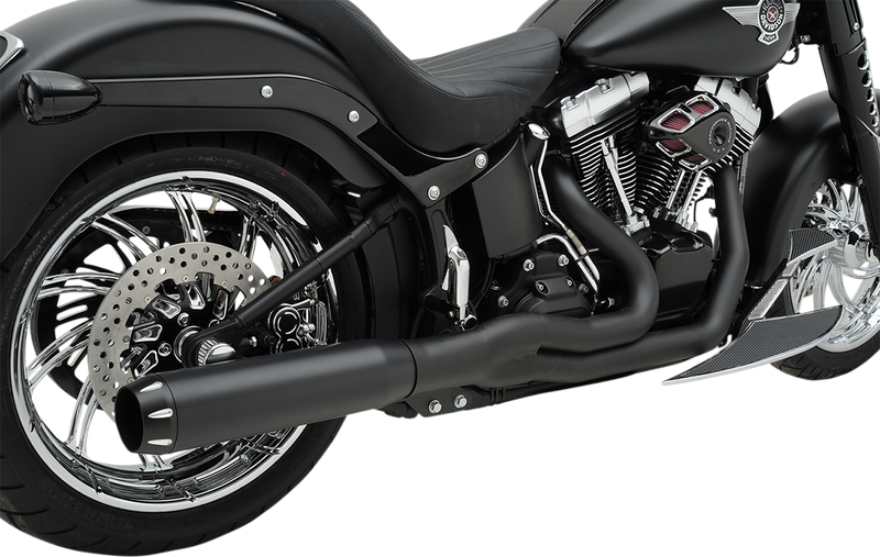 BASSANI XHAUST B1 2:1 Exhaust - Black - '86-'17 SOFTAIL MODELS