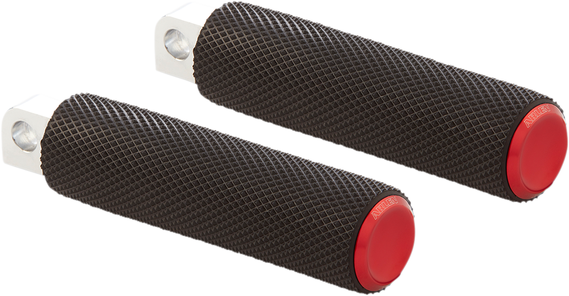 ARLEN NESS Footpegs - Knurled - Red