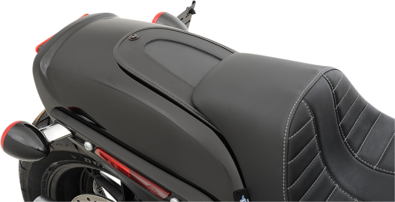 DRAG SPECIALTIES Fender Bib Smooth Vinyl Center - Black - 14" - FX/FL '18-'21