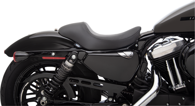 DRAG SPECIALTIES 3/4 Solo Smooth Vinyl Seat - Black - Sportster '04-'22