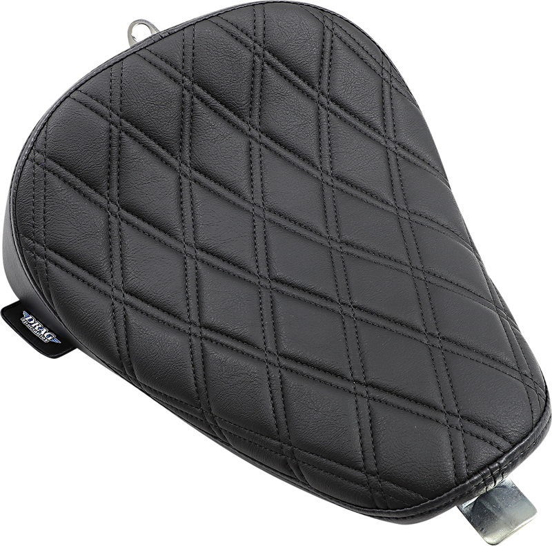DRAG SPECIALTIES Bobber Style Double Diamond Black Stitch Vinyl Solo Seat - Black - Sportster '10-'22