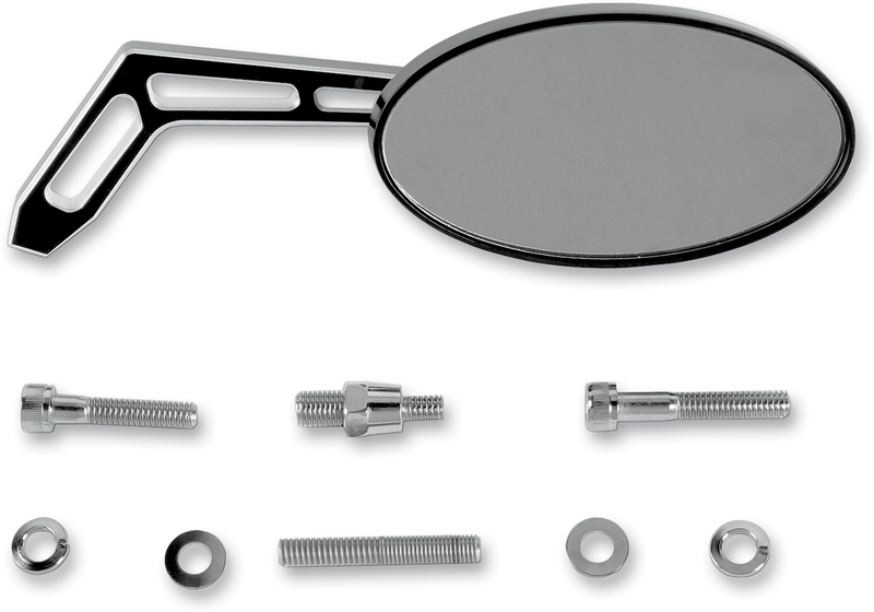 PRO-ONE PERF.MFG. Mirror - Weekend Warrior - Side View - Cut-Out - Oval - Black - Right 102320B