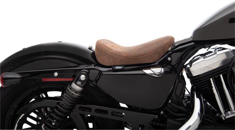 DRAG SPECIALTIES Bobber Style Smooth Distressed Leather Solo Seat - Brown - Sportster '10-'22