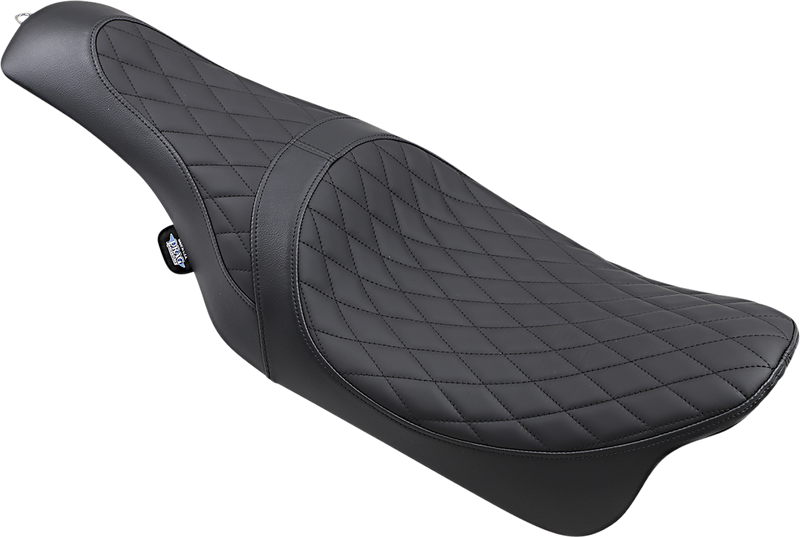 DRAG SPECIALTIES Caballero Diamond Stitch Solar Reflective Leather Seat - Black - Touring '08-'23