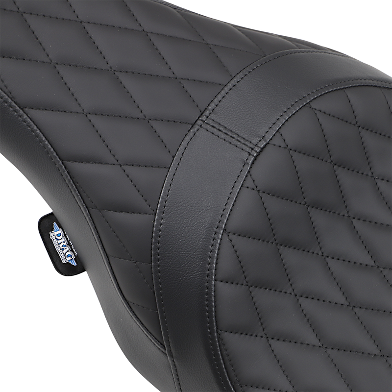 DRAG SPECIALTIES Caballero Diamond Stitch Solar Reflective Leather Seat - Black - Touring '08-'23