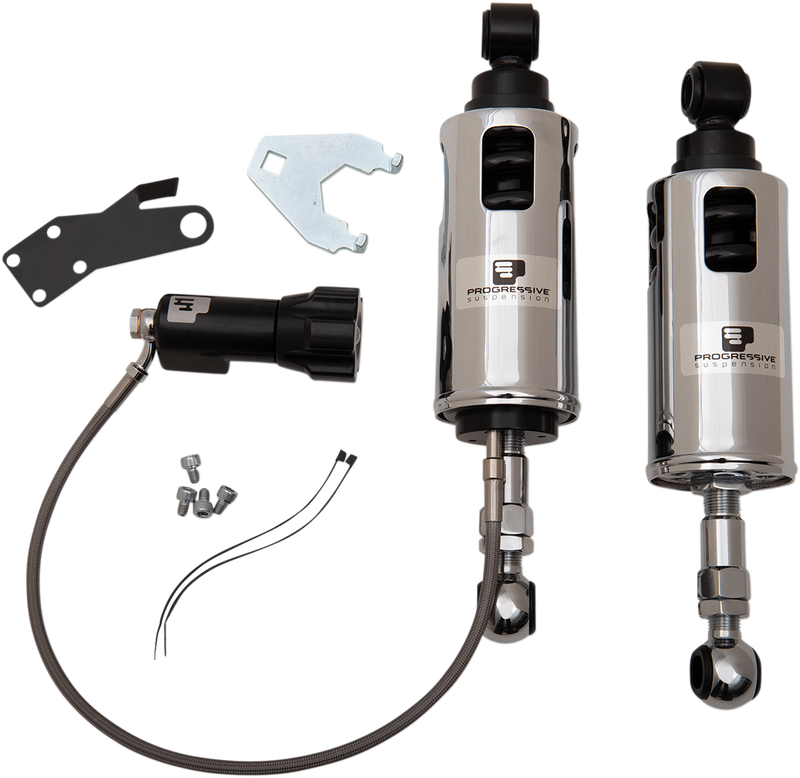 PROGRESSIVE SUSPENSION 422 Series Shocks with Rap - Chrome - Heavy-Duty 422 - '89-'99 SOFTAIL