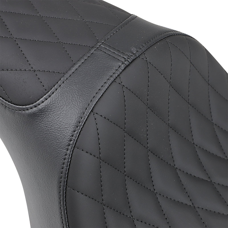 DRAG SPECIALTIES Caballero Diamond Stitch Solar Reflective Leather Seat - Black - Sportster '04-'22