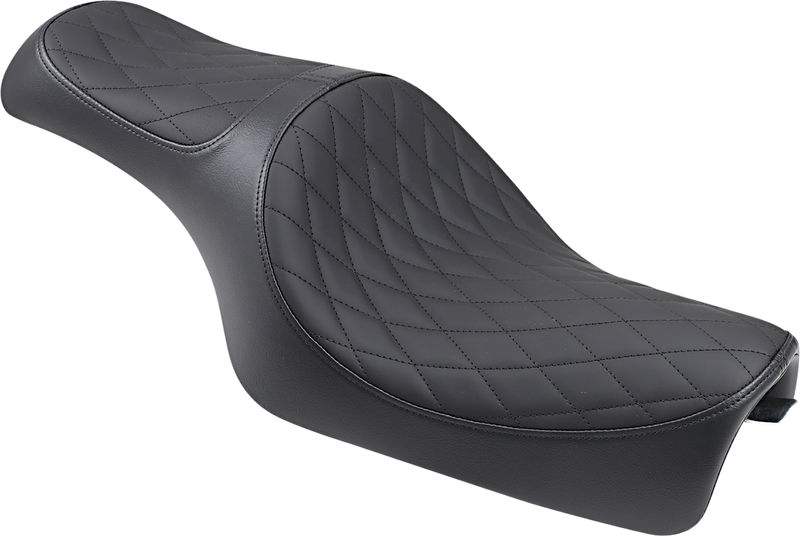 DRAG SPECIALTIES Caballero Diamond Stitch Solar Reflective Leather Seat - Black - Sportster '04-'22