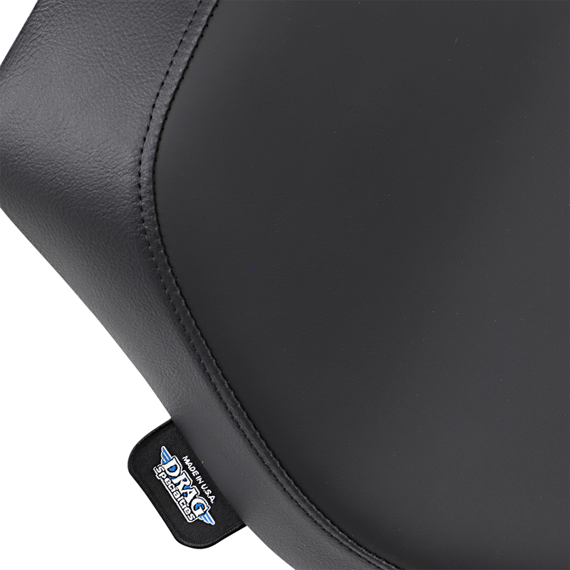 DRAG SPECIALTIES Low-Profile Smooth Solo Solar-reflective Leather Seat - Black - Dyna '96-'03