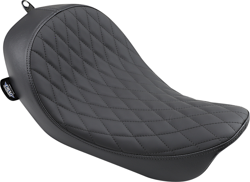 DRAG SPECIALTIES Low Profile Solo Diamond Stitch Solar-Reflective Leather Seat - Black - Dyna '06-'17