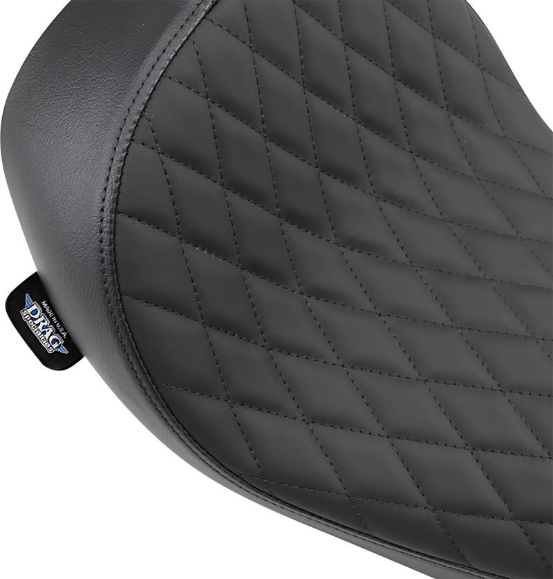 DRAG SPECIALTIES Low Profile Solo Diamond Stitch Solar-Reflective Leather Seat - Black - Dyna '06-'17